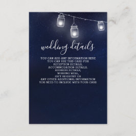 cartões de detalhes de casamento em potes de pedre