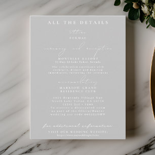 Cartões de Detalhes do Casamento com Buquê Floral