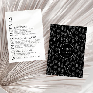 Cartões de detalhes do casamento elegante floral p