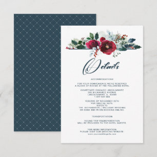 Cartões de detalhes empoeirados do casamento da