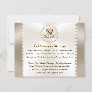 Cartões de Detalhes para Casamento, Aniversário, N