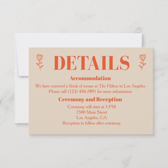 Cartões de Detalhes Personalizados Retrominimalist (Frente)