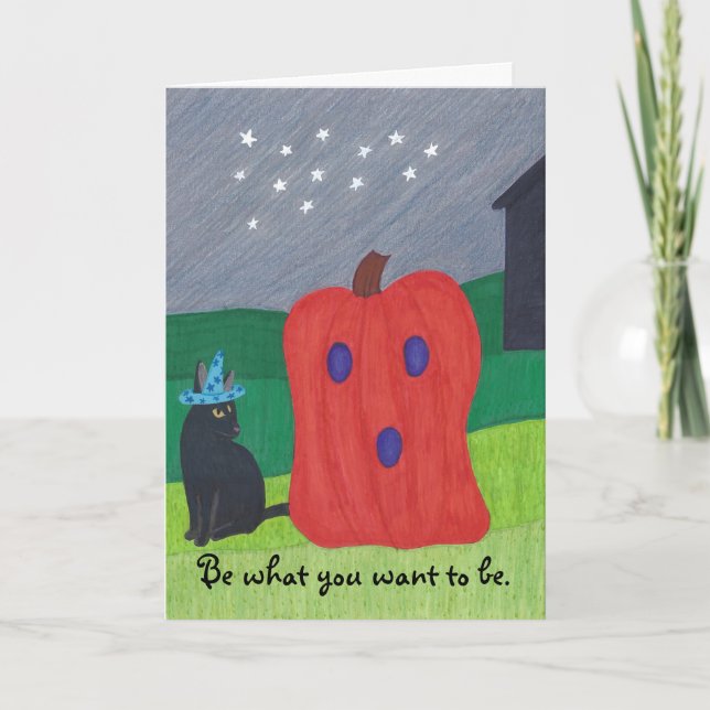 Cartões de Dia das Bruxas e do Fantasma da Abóbora (Frente)