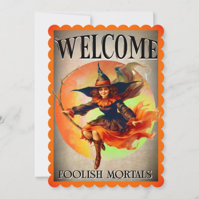 Cartões de Dia de as Bruxas engraçado retrorreflec (Frente)