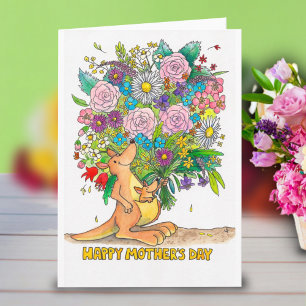 cartões de Dia de as mães de canguru por Nicole 