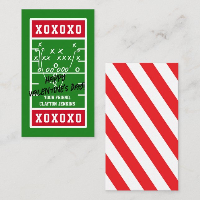 Cartões de Dia de os namorados de futebol personal (Frente/Verso)