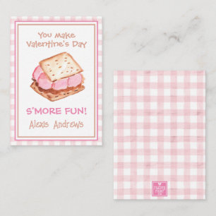 Cartões de Dia dos Namorados de Gingham Rosa em Aq