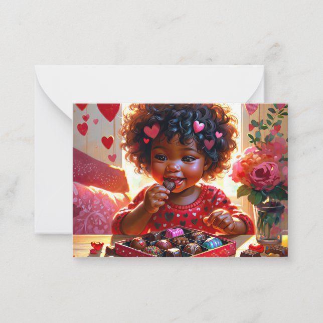 Cartões de Dia dos Namorados de Sala de Aula Afro- (Frente)