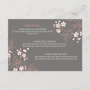 Cartões de Direção de Casamento Cinza de Vintage F