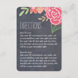 Cartões de Direção de Casamento Florais Radiantes
