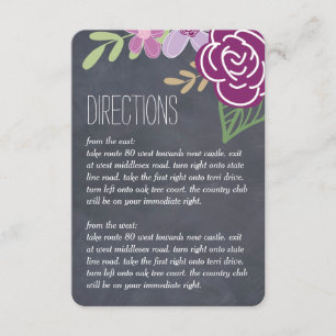 Cartões de Direção de Casamento Florais Radiantes