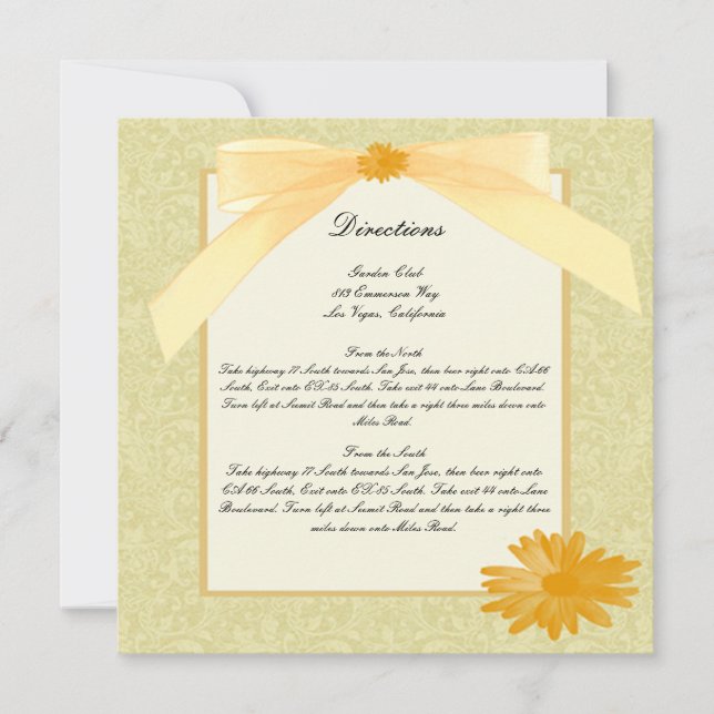 Cartões de Direção de Flor Amarela (Frente)