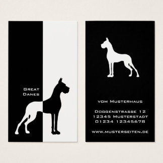 Cartões de Dogue Alemão Preto e Branco