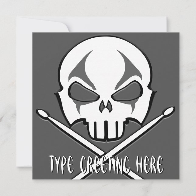 Cartões de Drummer Personalizados do Rock & Roll (Frente)