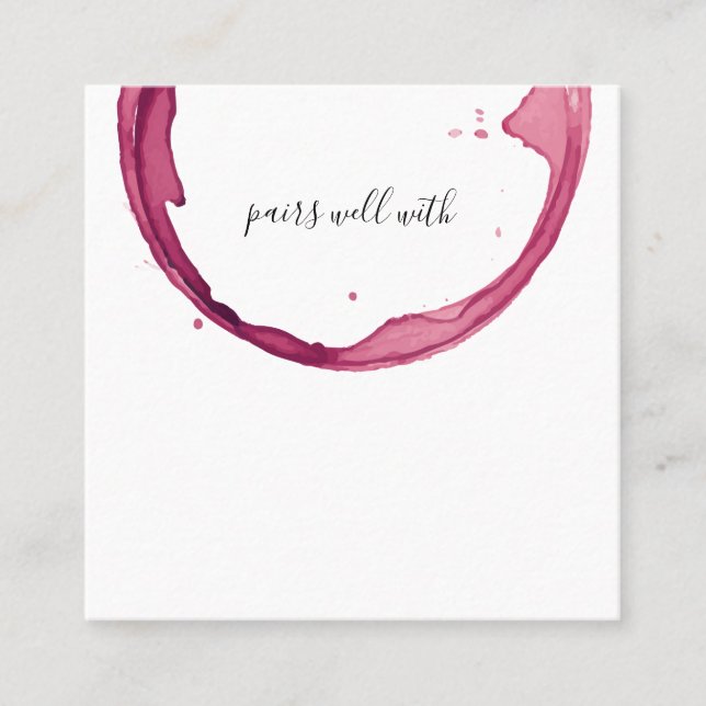 Cartões de emparelhamento de vinhos (Frente)