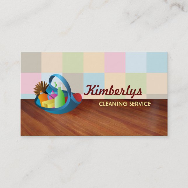 Cartões de empresa de serviços da limpeza (Frente)