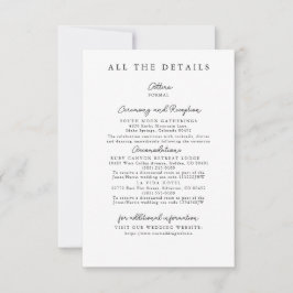 Cartões de Enclausuramento de Detalhes de Casament