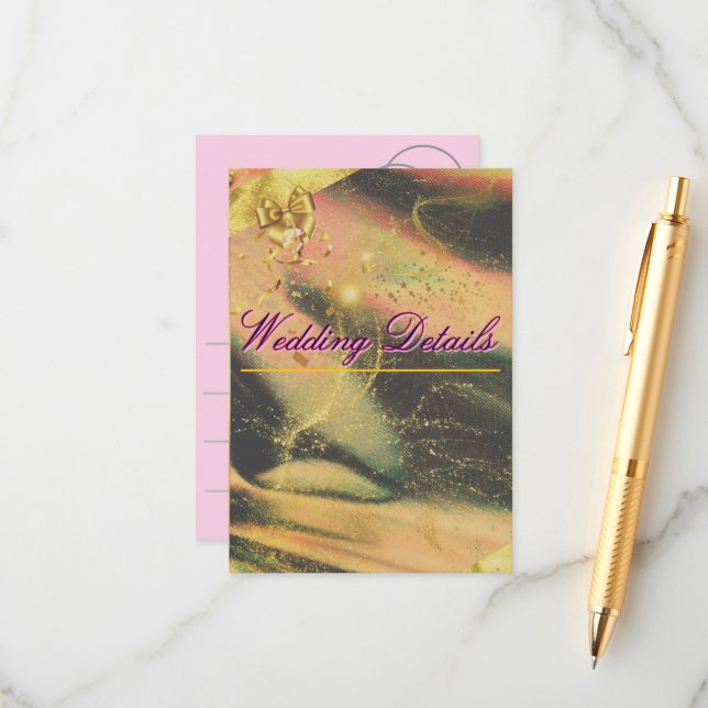 Cartões de Enclausuramento Dourado Vibrante (Frente/Verso In Situ)