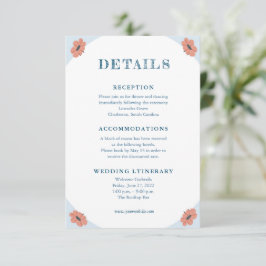 Cartões de Enclosure de Casamento Azul Bebê Retro 
