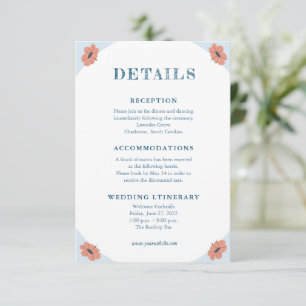Cartões de Enclosure de Casamento Azul Bebê Retro