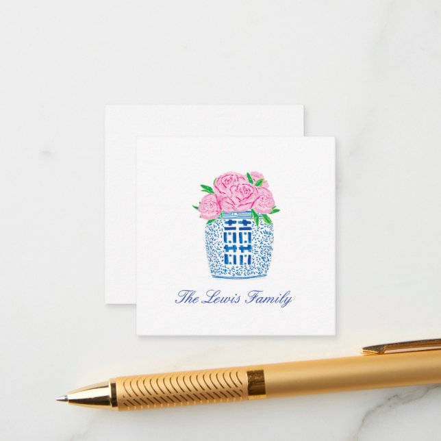 Cartões de Enclosure Grandmillennial Chinoiserie P (Frente/Verso In Situ)