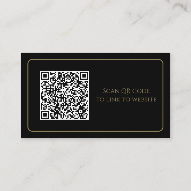 Cartões de Envio Elegantes Preto e Dourado (Verso)