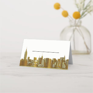 Cartões de Escolta Azul-Silhueta Azul-Skyline DIY
