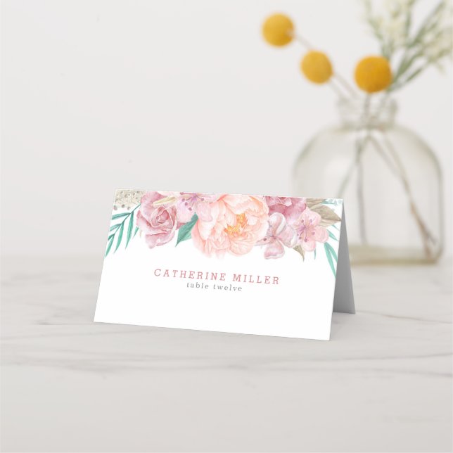 Cartões de Escolta de Casamento | Blush e Blooms (Frente)