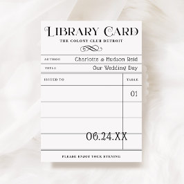 Cartões de Escolta de Casamento de Biblioteca Vint