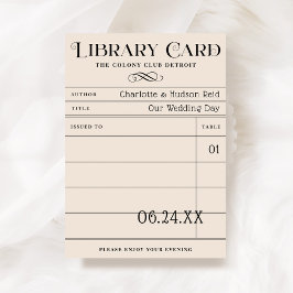 Cartões de Escolta de Casamento de Biblioteca Vint
