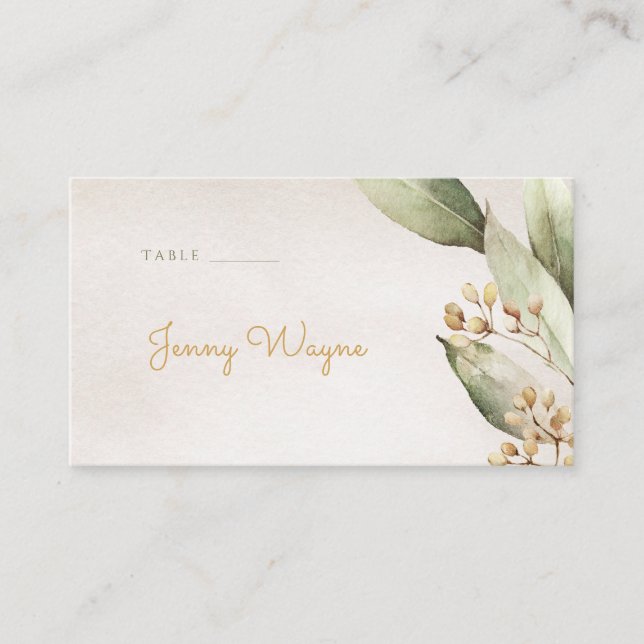 Cartões de escolta rústicos de vegetação botânica (Frente)