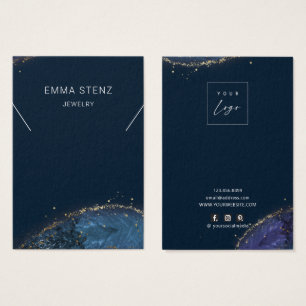 Cartões de exibição de colar Dourado azul Lux