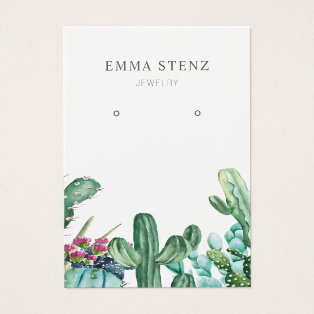 Cartões de Exibição de Joias ・ Cactus Flor (Frente)