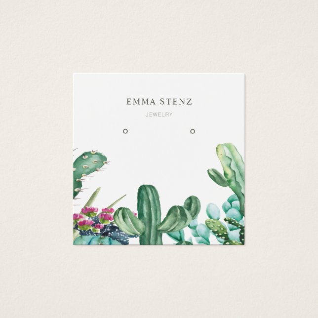 Cartões de Exibição de Joias ・ Cactus Flor (Frente)