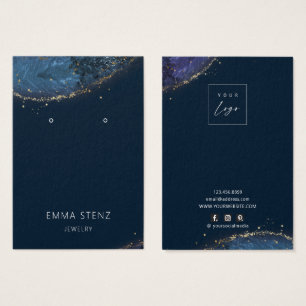 Cartões de Exibição de Lux Blue Dourado Earrati