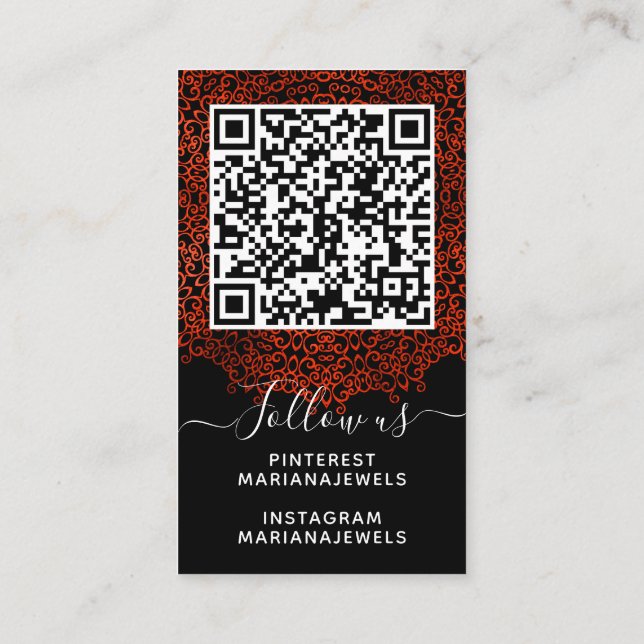 Cartões de Exibição de Mandala Gótico Vermelho e P (Verso)