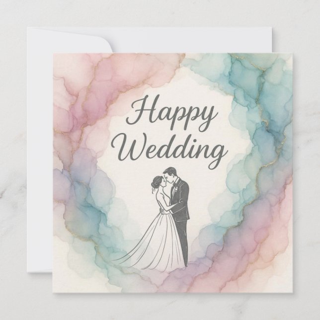 Cartões de Felicitações de Casamento Felizes (Frente)