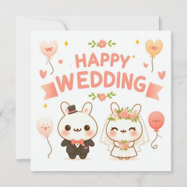 Cartões de Felicitações de Casamento Felizes (Frente)