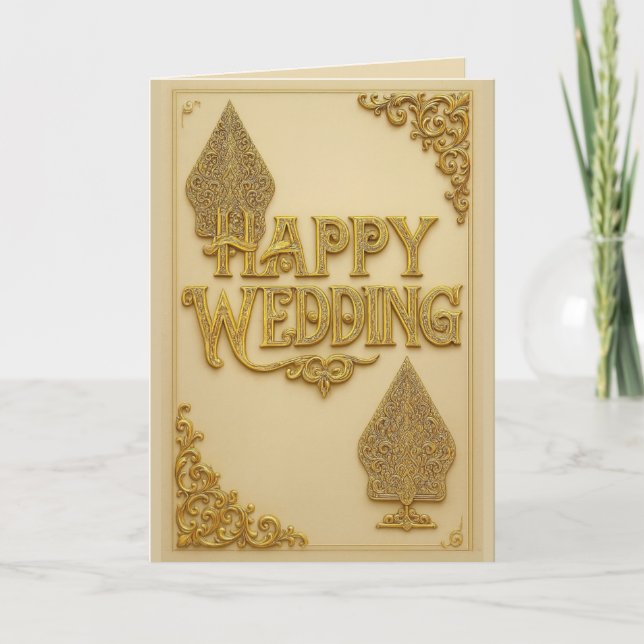 Cartões de Felicitações de Casamento Felizes (Frente)