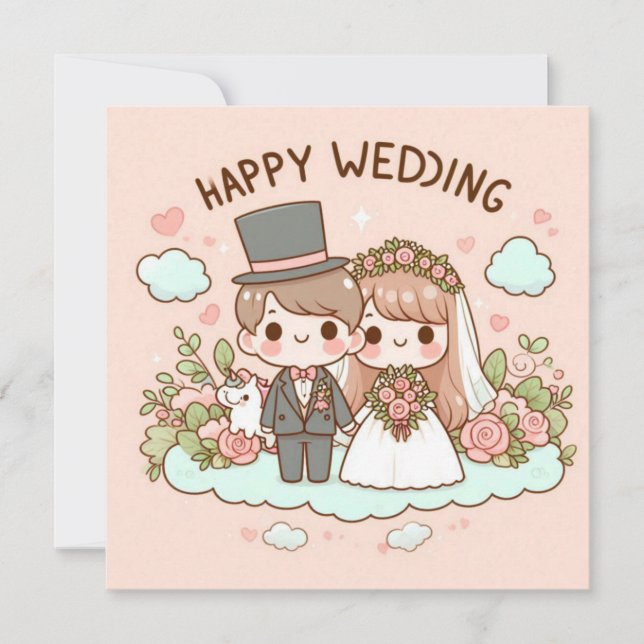 Cartões de Felicitações de Casamento Felizes (Frente)