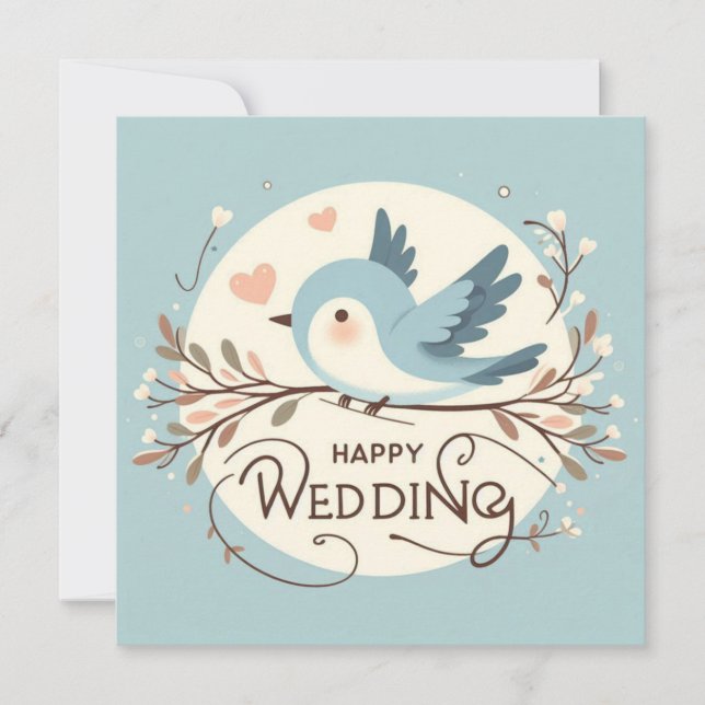 Cartões de Felicitações de Casamento Felizes  (Frente)