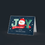 Cartões de Férias COLOR Editáveis Snowman Alegre<br><div class="desc">Coleção correspondente disponível. Design © Berry Berry Sweet. Visite nossa sala de exposição de designs em WWW.BERRYBERRYSWEET.COM</div>