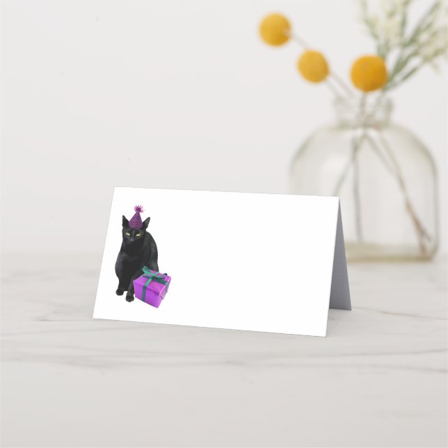 Cartões de Festa de aniversário de Gato Preto (Frente)