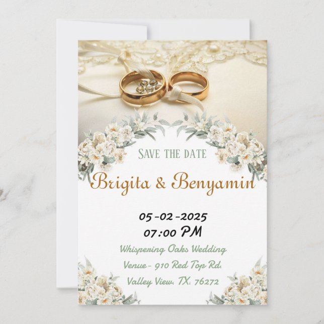 Cartões de festa de casamento. (Frente)