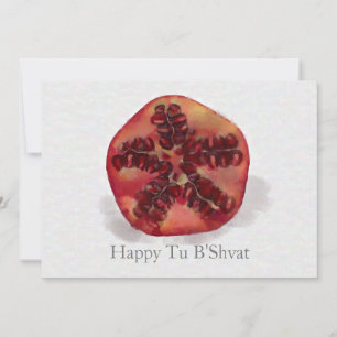 Cartões de festa de Tu B'Shvat de romã aquarela