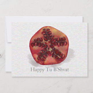 Cartões de festa de Tu B'Shvat de romã aquarela