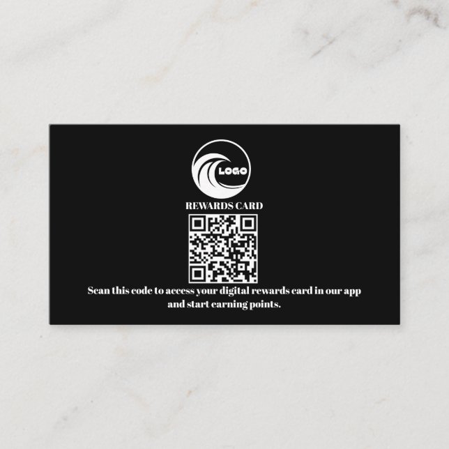 Cartões de Fidelidade Código QR Virtual Logotipo E (Frente)