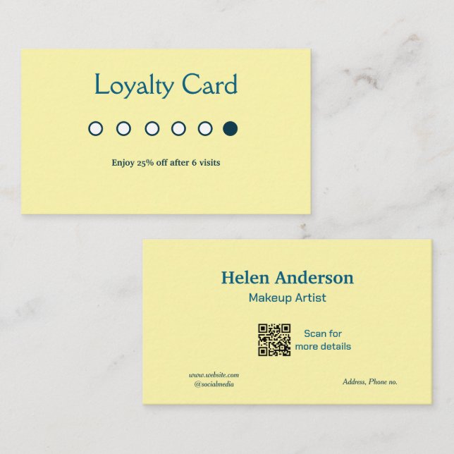 cartões de fidelidade de salão de negócios clássic (Frente/Verso)