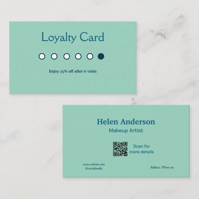 cartões de fidelidade de salão de negócios clássic (Frente/Verso)