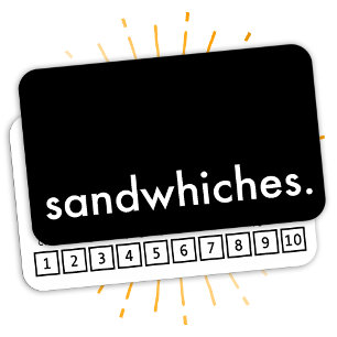 cartões de fidelidade de sanduíches